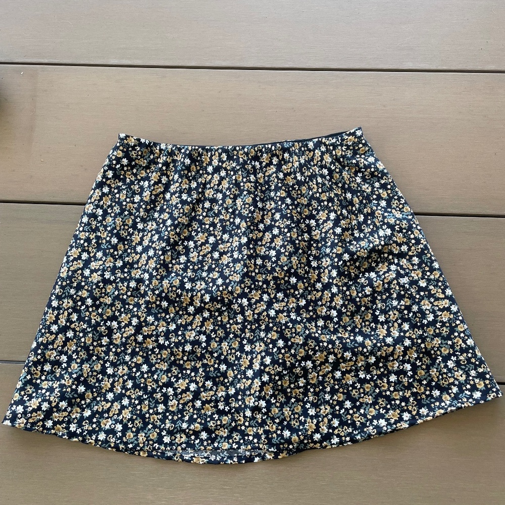 Black Floral Skirt